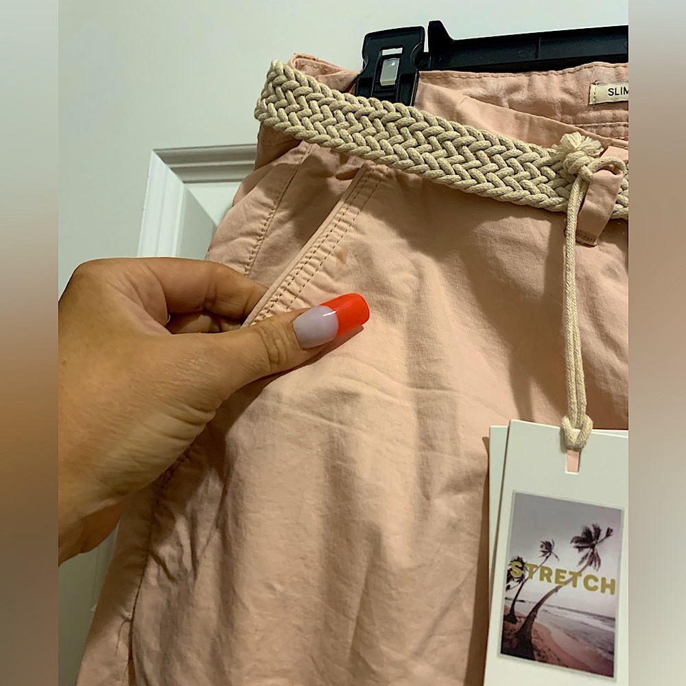 Chino pants rise peach nude